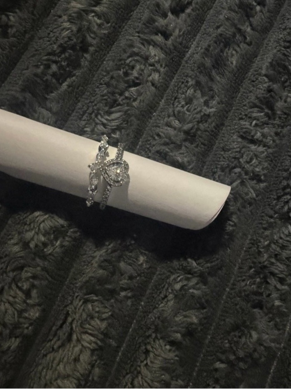 Pandora Silver Heart Halo Ring Set with Clear Stones - Picture 3 of 3